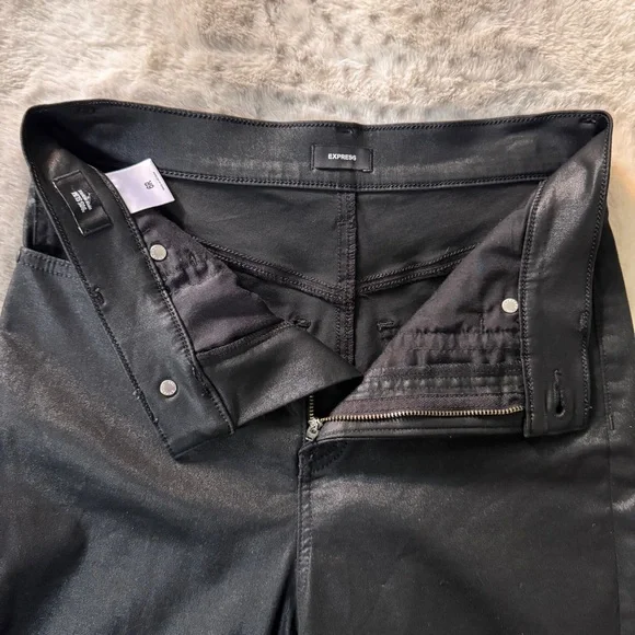 Express Shiny Faux Leather Pants Super Hi-Rise - Size 6 Regular - Picture 13 of 16
